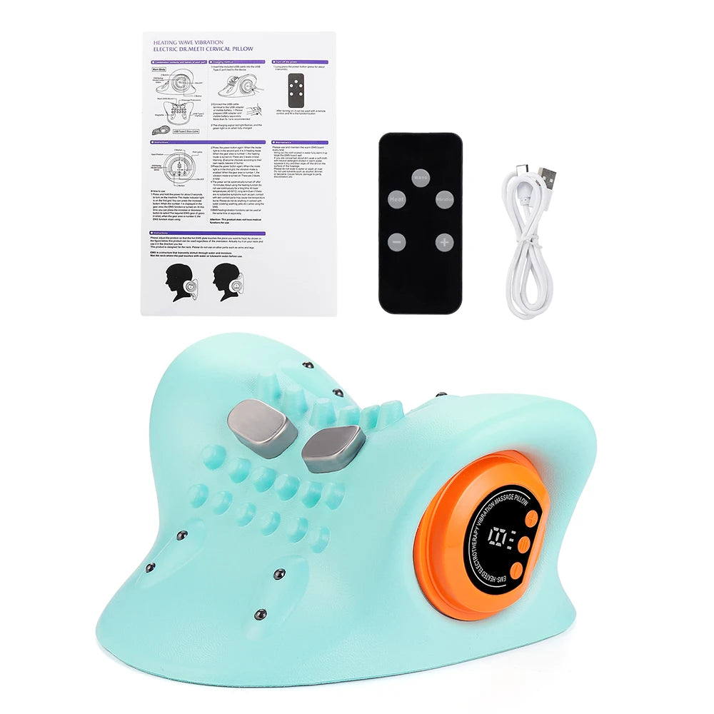 NeckFusion™ Cervical Neck Traction & Massage Pillow – Vibration, Kneading & Ergonomic Support