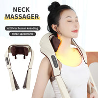 NeckFusion™ Intelligent Neck & Shoulder Massager – Simulated Hand Kneading with Heat for Pain Relief