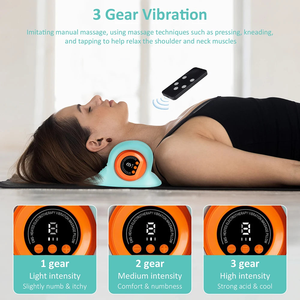 NeckFusion™ Cervical Neck Traction & Massage Pillow – Vibration, Kneading & Ergonomic Support