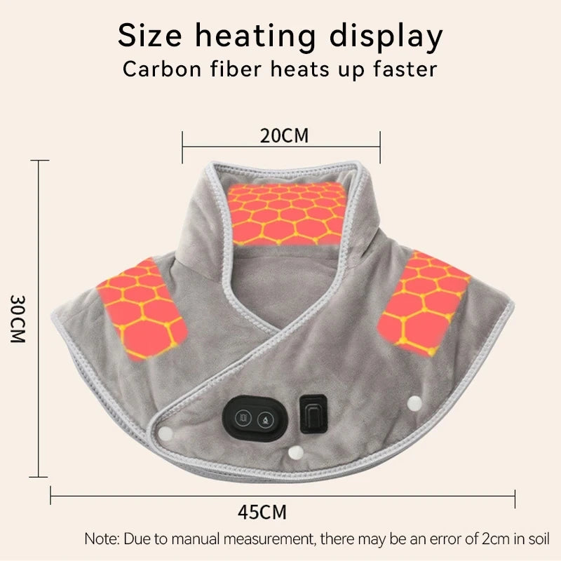 NeckFusion™ Heated Neck & Shoulder Wrap – 3-Level Thermal Compress with Vibration Massage