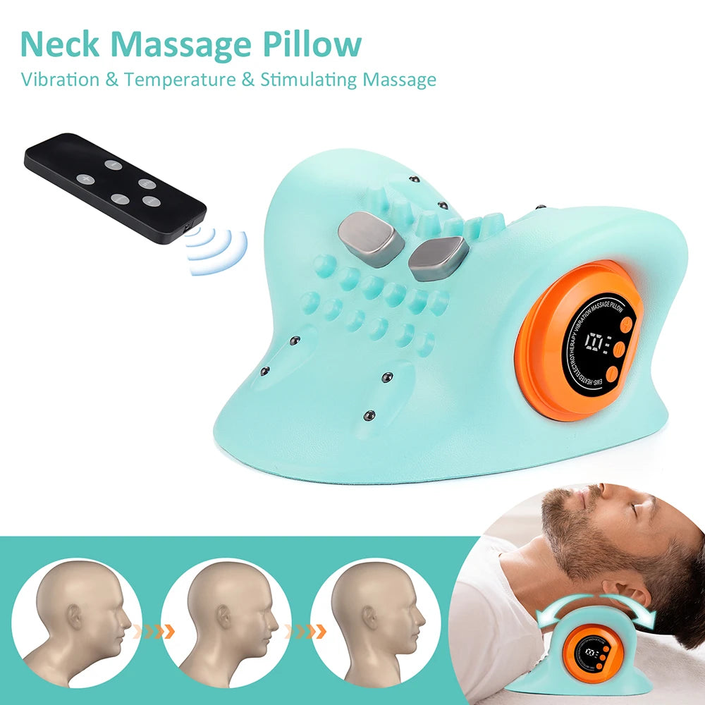NeckFusion™ Cervical Neck Traction & Massage Pillow – Vibration, Kneading & Ergonomic Support