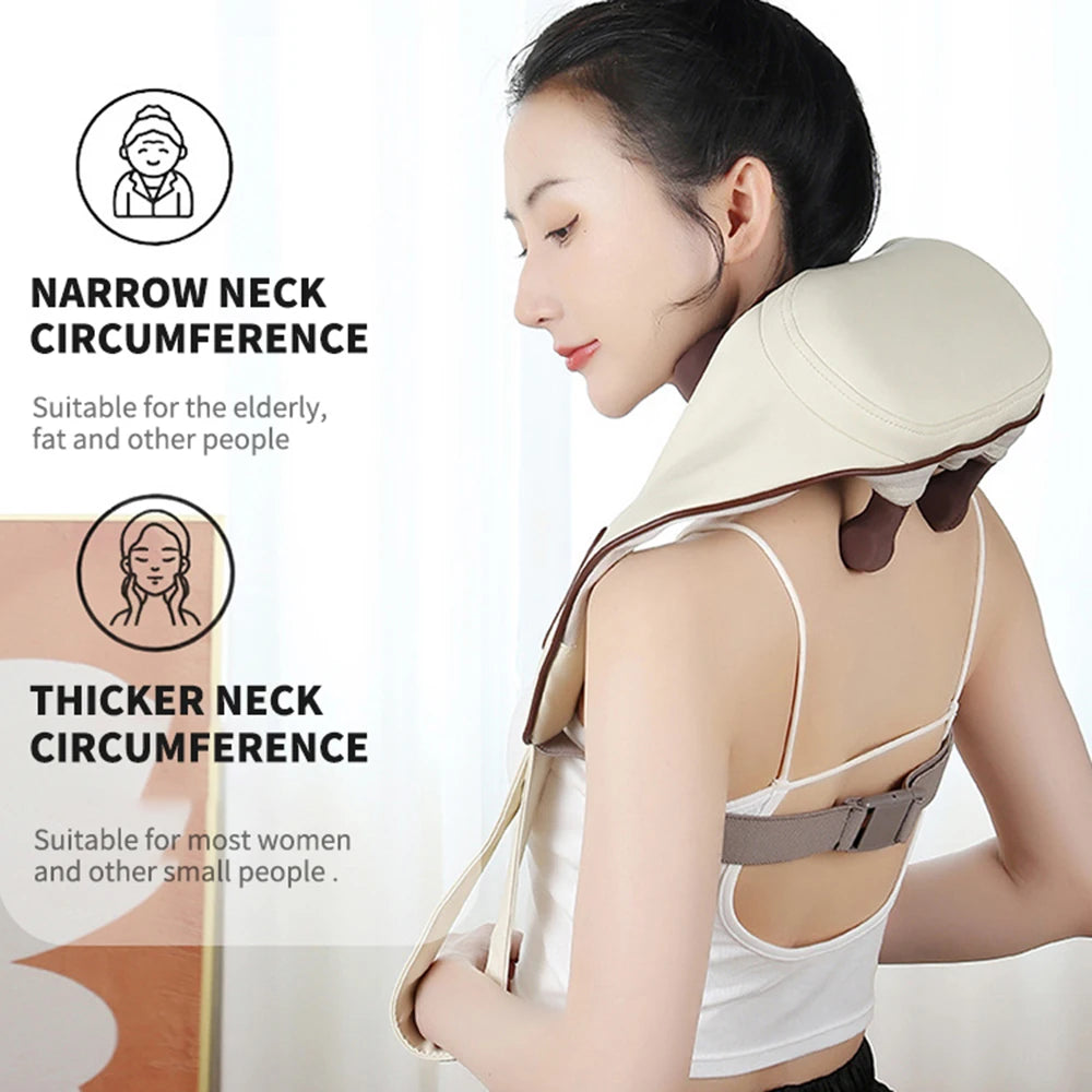 NeckFusion™ Intelligent Neck & Shoulder Massager – Simulated Hand Kneading with Heat for Pain Relief