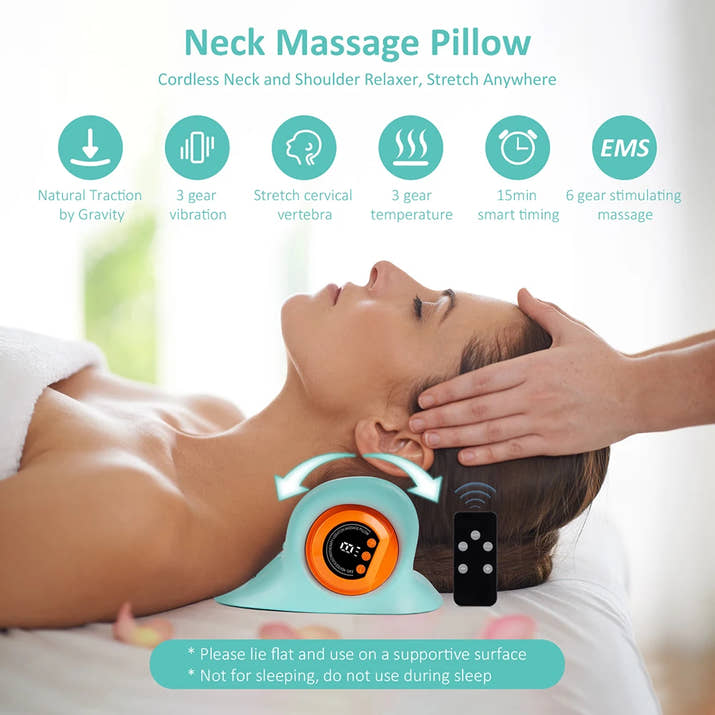 NeckFusion™ Cervical Neck Traction & Massage Pillow – Vibration, Kneading & Ergonomic Support