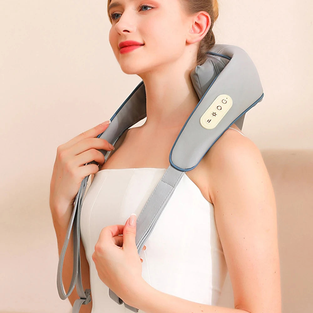 NeckFusion™ Intelligent Neck & Shoulder Massager – Simulated Hand Kneading with Heat for Pain Relief