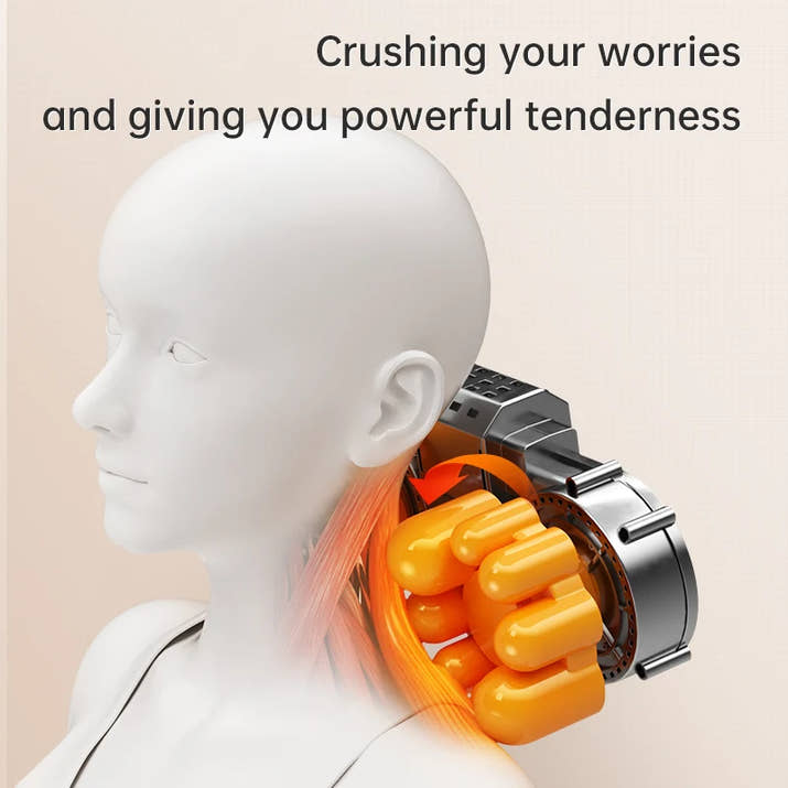 NeckFusion™ 3D Shiatsu Neck & Shoulder Massager Pillow – Heated Kneading Relief for Neck, Back & Stress