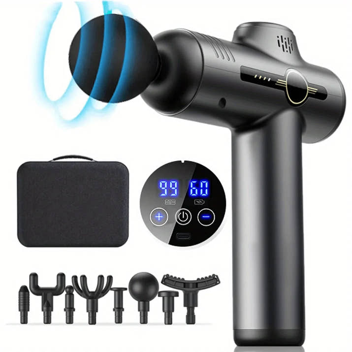 NeckFusion™ Deep Tissue Massage Gun – 99 Speed Levels, Quiet Motor, Full-Body Muscle Relief