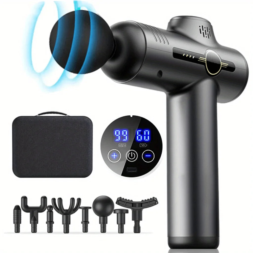 NeckFusion™ Deep Tissue Massage Gun – 99 Speed Levels, Quiet Motor, Full-Body Muscle Relief