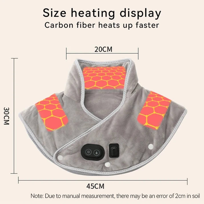 NeckFusion™ Heated Neck & Shoulder Wrap – 3-Level Thermal Compress with Vibration Massage